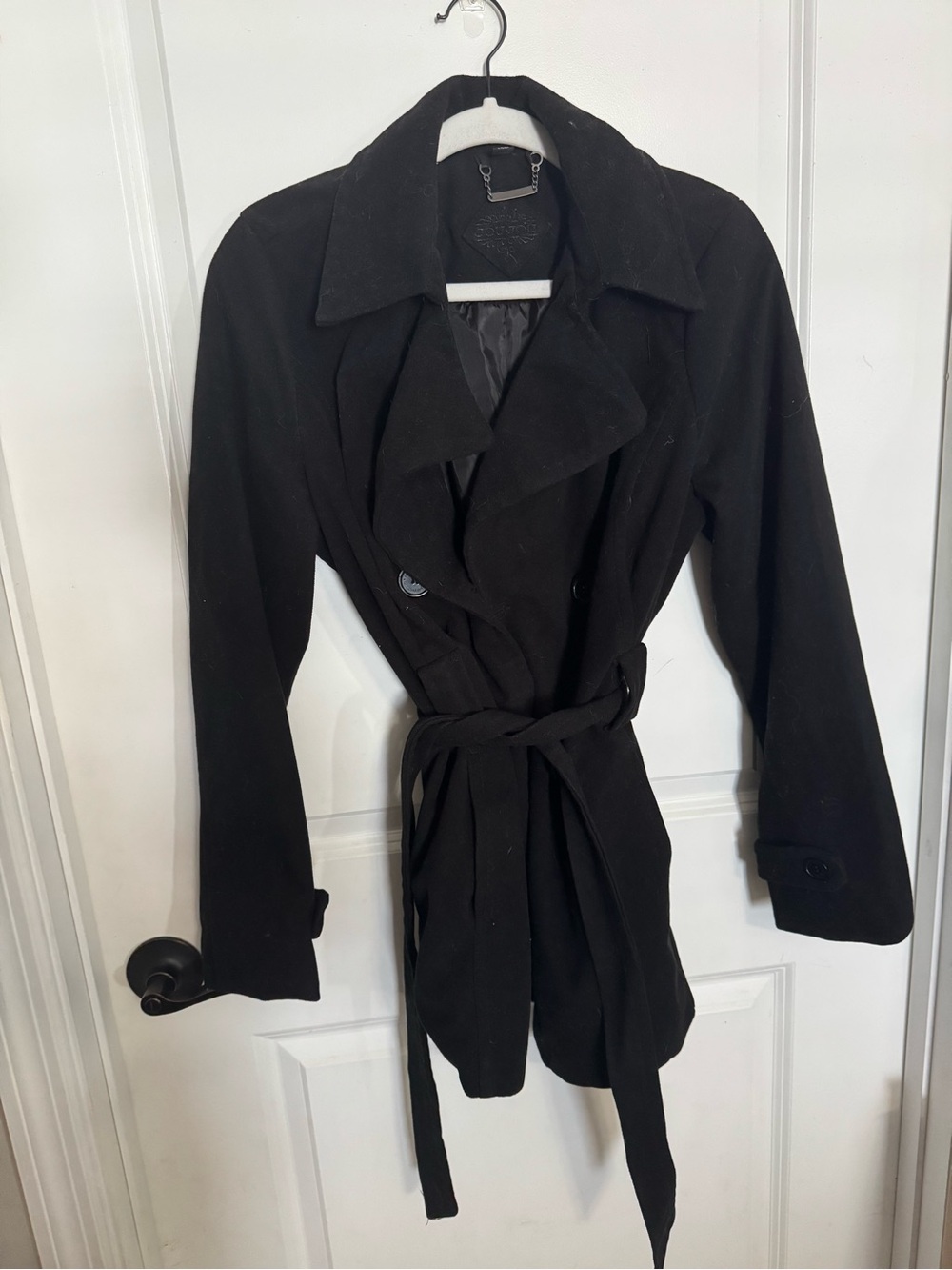 Jou Jou Black Belted Trench Coat